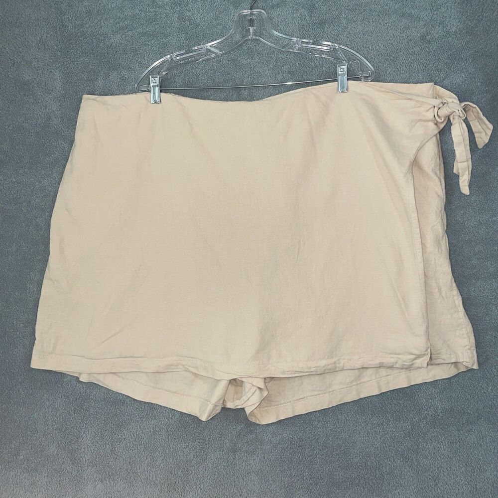 Old Navy Womens Skorts 4X Linen‎ Shorts Elastic Waist Wrap Party Capsule Layer